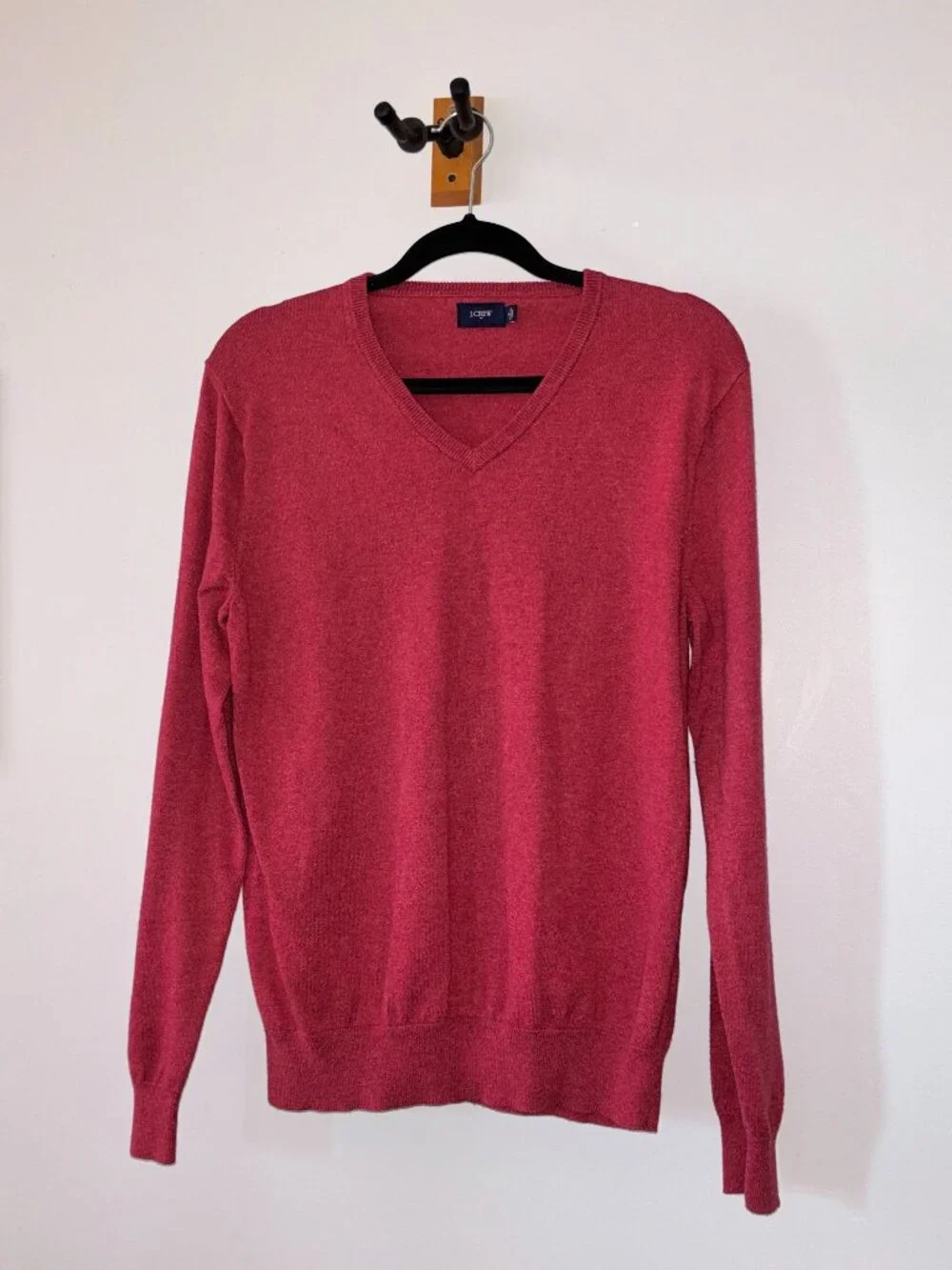J. Crew • Men's Merino Wool Blend Maroon V-neck Sweater